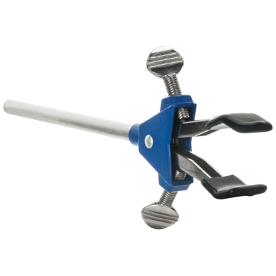 2 Vinyl Coated Prong, Dual Adjustment Clamp attached to stainless steel extension rod