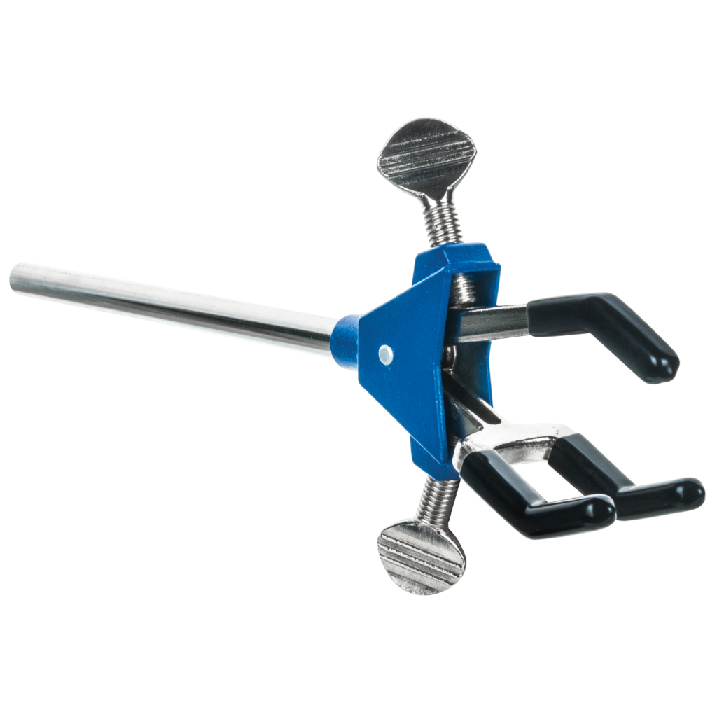 3 Vinyl Coated Finger, Dual Adjustable Head Lab Clamp, Max opening 2.3